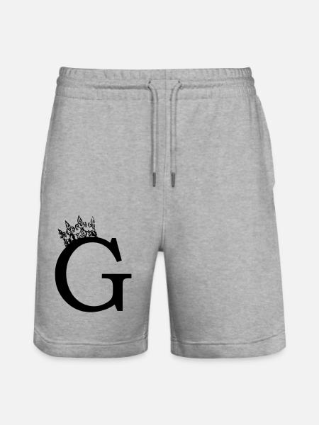 crown G - Stanley/Stella Trainer Unisex Organic Jogging Shorts - heather grey