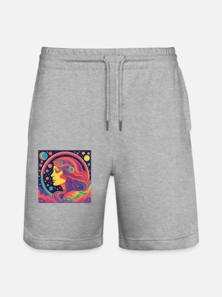 Virgo Zodiac Star Gift - Stanley/Stella Trainer Unisex Organic Jogging Shorts - heather grey