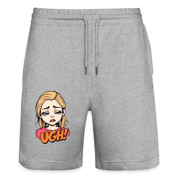 Pfui - Stanley/Stella Unisex Bio Joggingshorts Trainer  - Grau meliert - Vorne - Nik (191cm) & Marisol (170cm)
