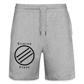 Eiserne Front - Drei Pfeile - Stanley/Stella Trainer Unisex Organic Jogging Shorts - heather grey - Front - Nik (191cm) & Marisol (170cm)
