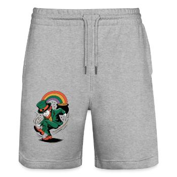 st partricks day - Stanley/Stella Trainer Unisex Organic Jogging Shorts - heather grey - Front - Nik (191cm) & Marisol (170cm)
