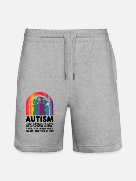 Embracing Neurodiversity - Autism Spectrum - Stanley/Stella Trainer Unisex Organic Jogging Shorts - heather grey