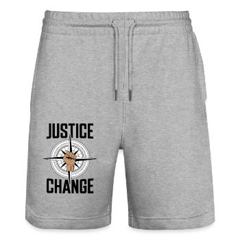 Compass of Strength and Resistance - Stanley/Stella Trainer Unisex Organic Jogging Shorts - heather grey - Front - Nik (191cm) & Marisol (170cm)