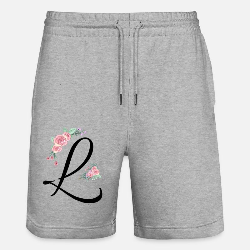 Lettre l fleurs - Short de jogging bio TRAINER Stanley/Stella unisexe - gris chiné