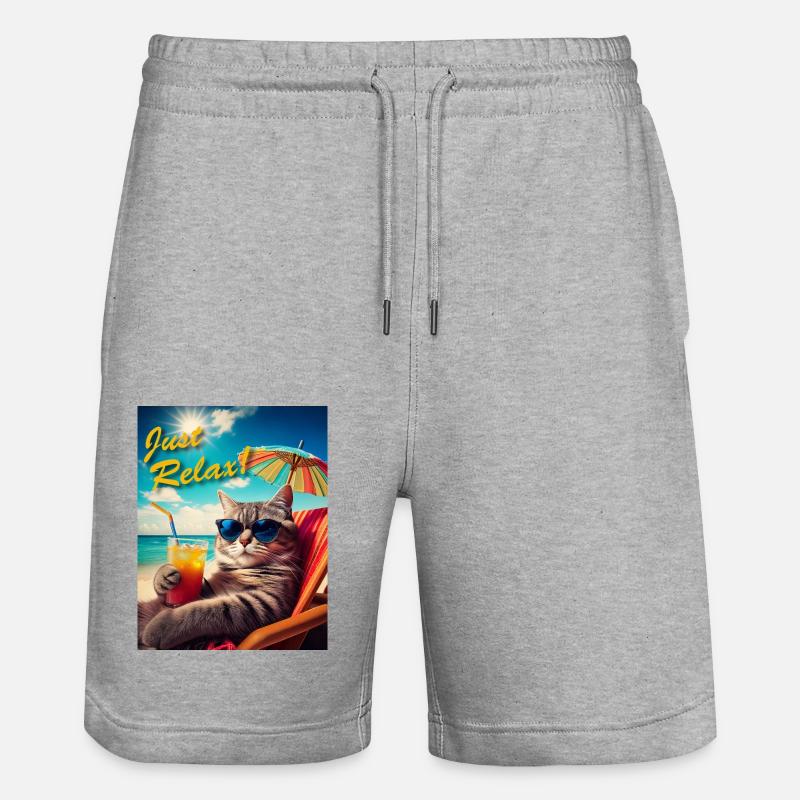 Just Relax Cat - Short de jogging bio TRAINER Stanley/Stella unisexe - gris chiné