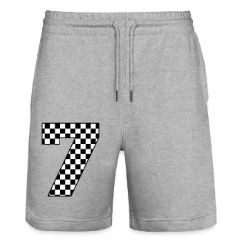 Numéro 7 à carreaux - Short de jogging bio TRAINER Stanley/Stella unisexe - gris chiné - Devant - Nik (191cm) & Marisol (170cm)