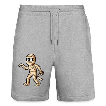 mumie comic - Stanley/Stella Unisex Bio Joggingshorts Trainer  - Grau meliert - Vorne - Nik (191cm) & Marisol (170cm)