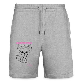 Fuchstastisch für kleine Füchse - Stanley/Stella Unisex Bio Joggingshorts Trainer  - Grau meliert - Vorne - Nik (191cm) & Marisol (170cm)