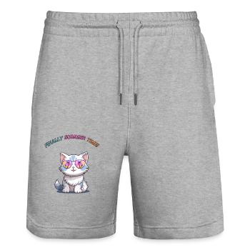 Endlich Sommer Zeit! - Stanley/Stella Unisex Bio Joggingshorts Trainer  - Grau meliert - Vorne - Nik (191cm) & Marisol (170cm)