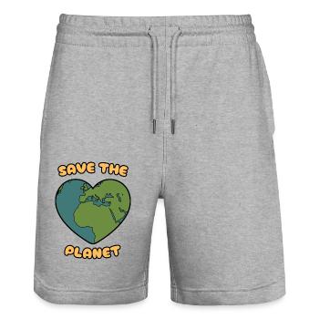 Sauvez la planète - Short de jogging bio TRAINER Stanley/Stella unisexe - gris chiné - Devant - Nik (191cm) & Marisol (170cm)