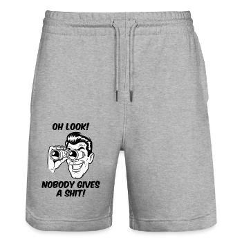 Niemand kümmert sich darum - Stanley/Stella Unisex Bio Joggingshorts Trainer  - Grau meliert - Vorne - Nik (191cm) & Marisol (170cm)