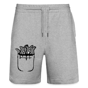 Tentacule Poche Poitrine Octopus Monster Shirt Bag - Short de jogging bio TRAINER Stanley/Stella unisexe - gris chiné - Devant - Nik (191cm) & Marisol (170cm)