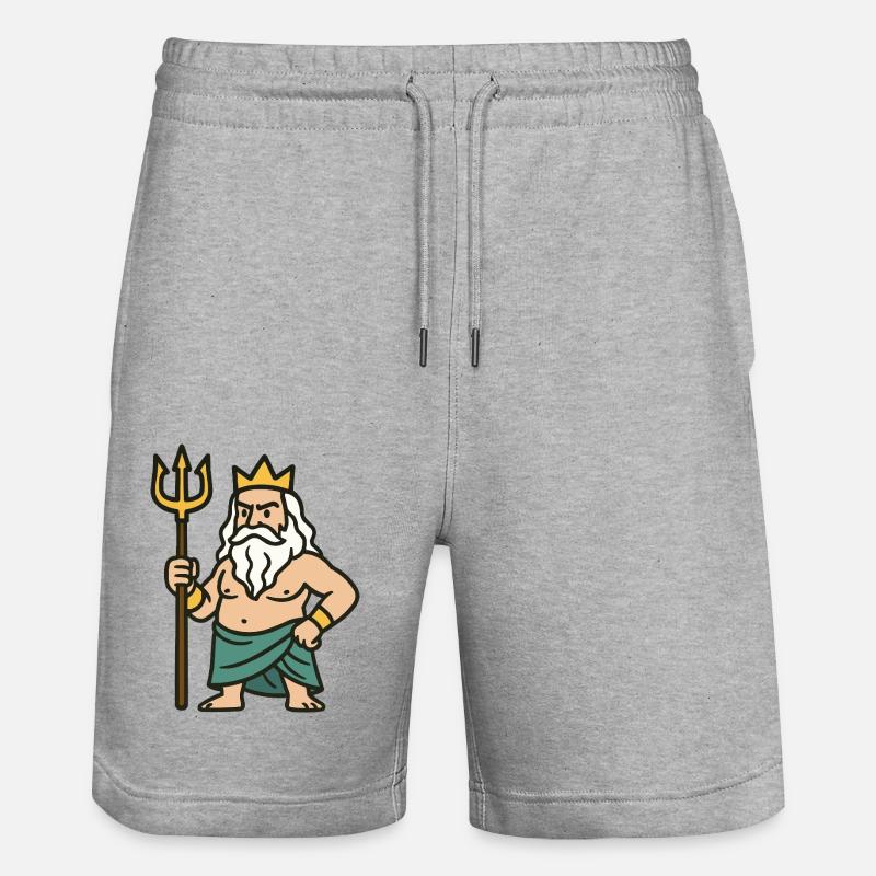 poseidon comic - Stanley/Stella Unisex Bio Joggingshorts Trainer  - Grau meliert