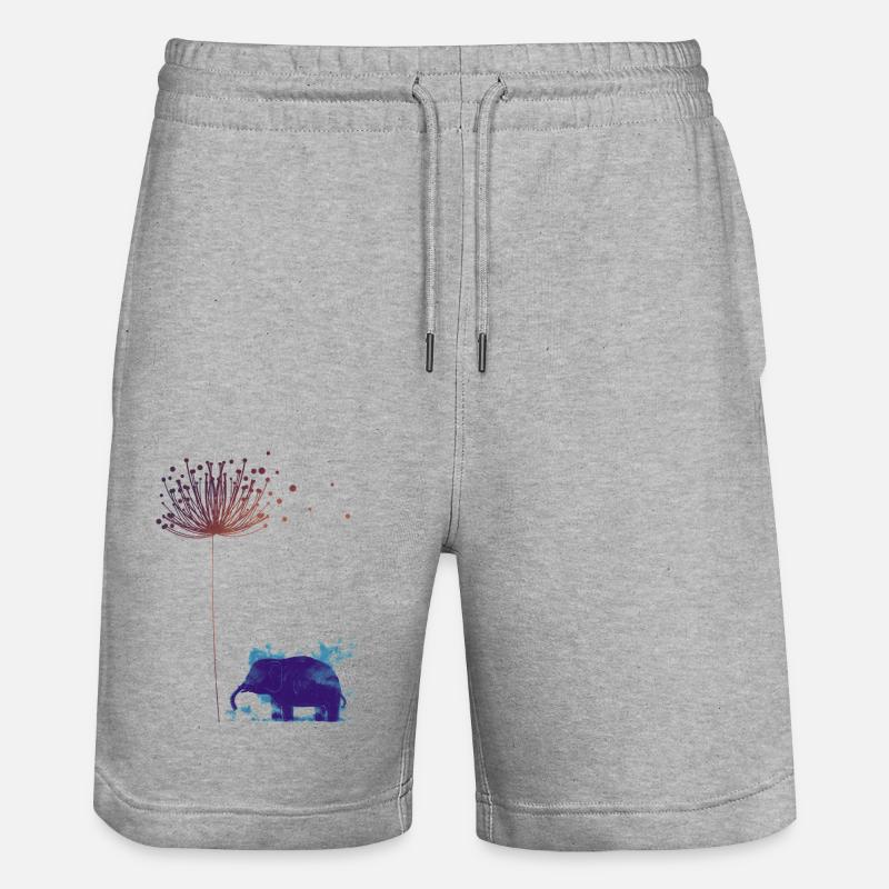 Löwenzahn-Traum: Blauer Elefant - Stanley/Stella Unisex Bio Joggingshorts Trainer  - Grau meliert