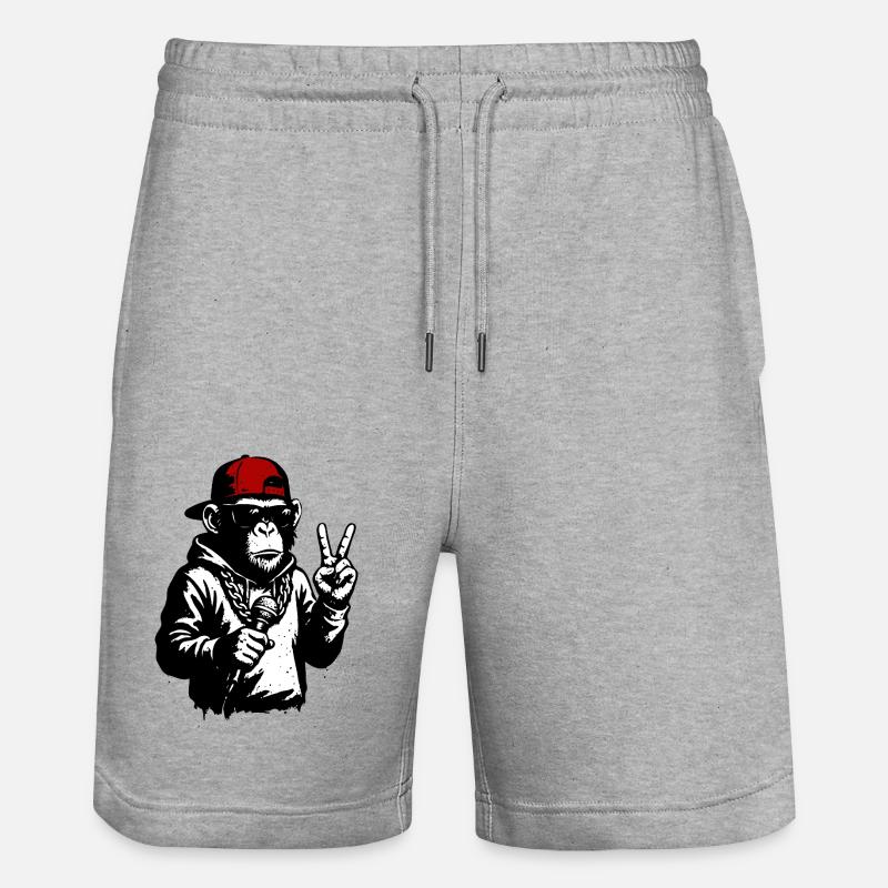 Singe cool - Short de jogging bio TRAINER Stanley/Stella unisexe - gris chiné