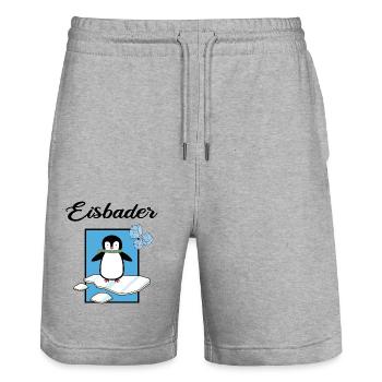 Eisbader Winterbaden Eisloch Kältetherapie Eisbad - Stanley/Stella Unisex Bio Joggingshorts Trainer  - Grau meliert - Vorne - Nik (191cm) & Marisol (170cm)