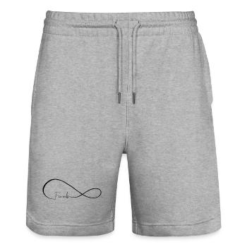 Best Friends Forever - Stanley/Stella Trainer Unisex Organic Jogging Shorts - heather grey - Front - Nik (191cm) & Marisol (170cm)