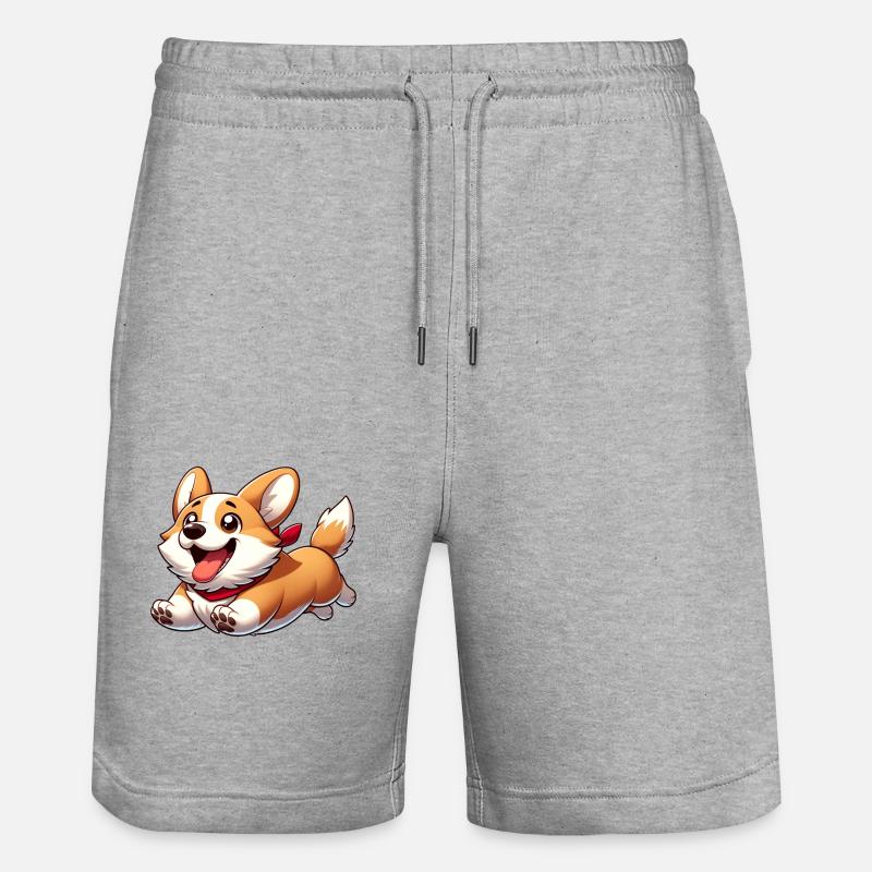 Corgi - Stanley/Stella Unisex Bio Joggingshorts Trainer  - Grau meliert