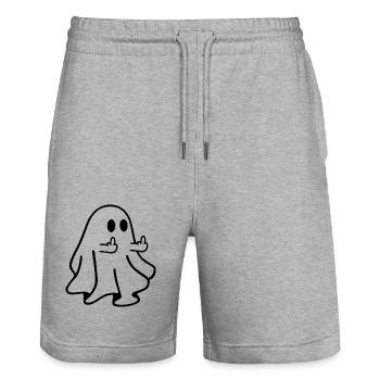 Ghost Middle Finger Halloween - Short de jogging bio TRAINER Stanley/Stella unisexe - gris chiné - Devant - Nik (191cm) & Marisol (170cm)