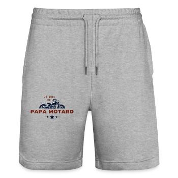 Papa motard - Short de jogging bio TRAINER Stanley/Stella unisexe - gris chiné - Devant - Nik (191cm) & Marisol (170cm)