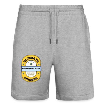 ulti 17B - Short de jogging bio TRAINER Stanley/Stella unisexe - gris chiné - Devant - Nik (191cm) & Marisol (170cm)