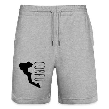 corfu - Stanley/Stella Trainer Unisex Organic Jogging Shorts - heather grey - Front - Nik (191cm) & Marisol (170cm)