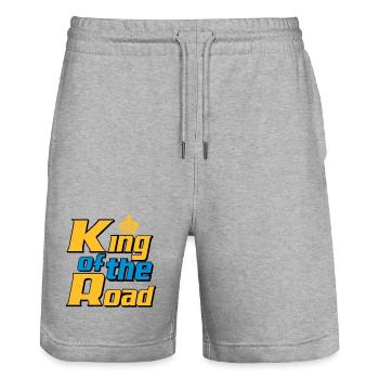 LKW Fahrer,LKW ,Trucker Fun King of the Road (25) - Stanley/Stella Unisex Bio Joggingshorts Trainer  - Grau meliert - Vorne - Nik (191cm) & Marisol (170cm)