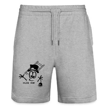 Schornsteinfeger Glücksbringer - Stanley/Stella Unisex Bio Joggingshorts Trainer  - Grau meliert - Vorne - Nik (191cm) & Marisol (170cm)