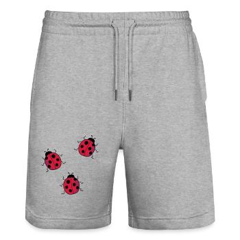 ladybug - Stanley/Stella Trainer Unisex Organic Jogging Shorts - heather grey - Front - Nik (191cm) & Marisol (170cm)