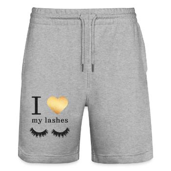 Lange Wimpern Mascara - Stanley/Stella Unisex Bio Joggingshorts Trainer  - Grau meliert - Vorne - Nik (191cm) & Marisol (170cm)