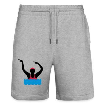 Wassergymnastik - Stanley/Stella Unisex Bio Joggingshorts Trainer  - Grau meliert - Vorne - Nik (191cm) & Marisol (170cm)