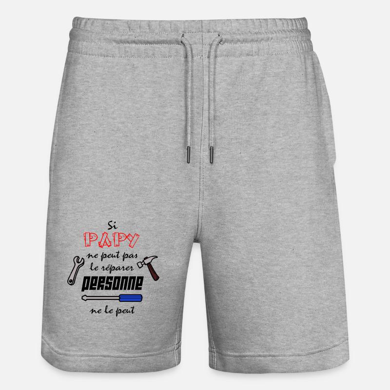 Papy c'est le meilleur - Short de jogging bio TRAINER Stanley/Stella unisexe - gris chiné