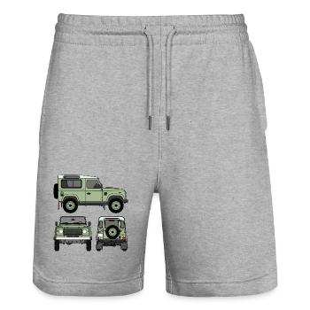 Defender 90 - Seiten - Stanley/Stella Unisex Bio Joggingshorts Trainer  - Grau meliert - Vorne - Nik (191cm) & Marisol (170cm)