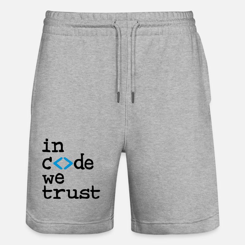 in code we trust ! - Short de jogging bio TRAINER Stanley/Stella unisexe - gris chiné