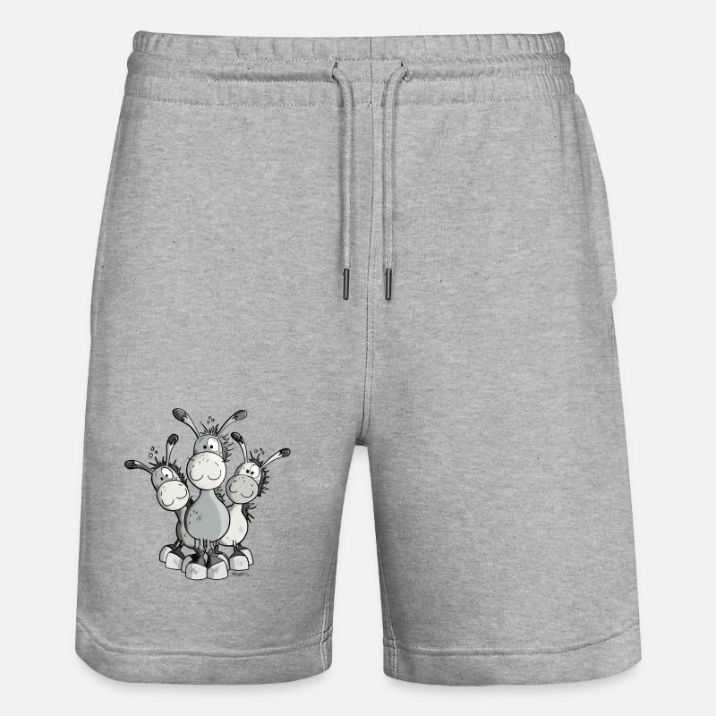 Mignon Âne Comique - Short de jogging bio TRAINER Stanley/Stella unisexe - gris chiné