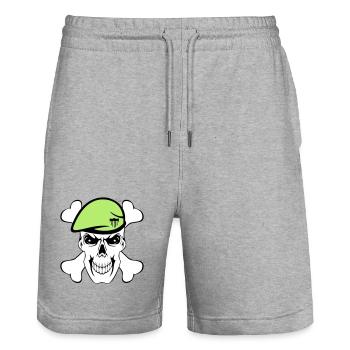 Chemise de fête, Fêtes, Carnaval, Mercenaires (25) - Short de jogging bio TRAINER Stanley/Stella unisexe - gris chiné - Devant - Nik (191cm) & Marisol (170cm)