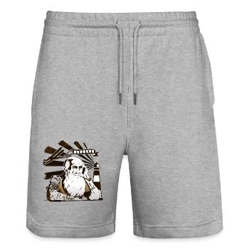seemann Usedom T-Shirt – Ostsee Streetwear Design - Stanley/Stella Unisex Bio Joggingshorts Trainer  - Grau meliert - Vorne - Nik (191cm) & Marisol (170cm)