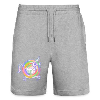 Pferd mit Flügeln - Stanley/Stella Unisex Bio Joggingshorts Trainer  - Grau meliert - Vorne - Nik (191cm) & Marisol (170cm)