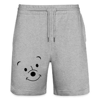 Laughing bear - Stanley/Stella Trainer Unisex Organic Jogging Shorts - heather grey - Front - Nik (191cm) & Marisol (170cm)