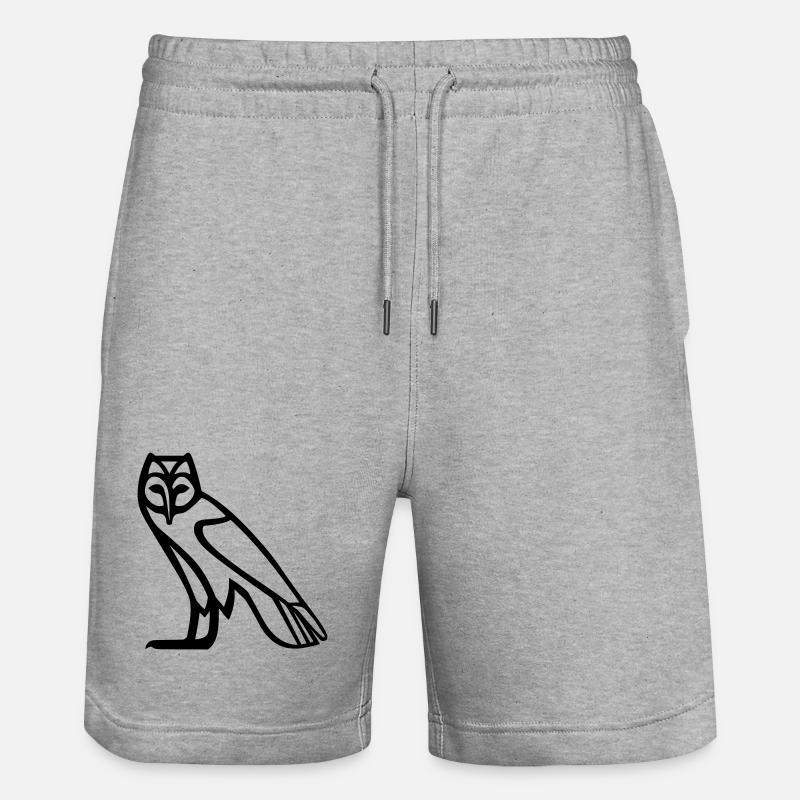 Hiéroglyphe de hibou - Short de jogging bio TRAINER Stanley/Stella unisexe - gris chiné