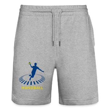 Handball - Short de jogging bio TRAINER Stanley/Stella unisexe - gris chiné - Devant - Nik (191cm) & Marisol (170cm)