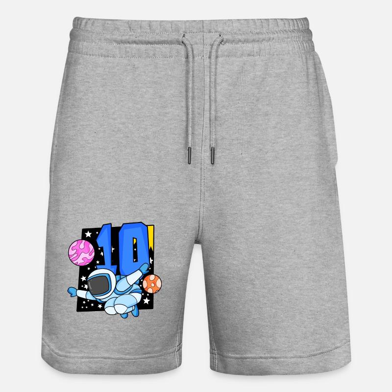 Garçon 10 ans - Cadeau 10e anniversaire - Short de jogging bio TRAINER Stanley/Stella unisexe - gris chiné