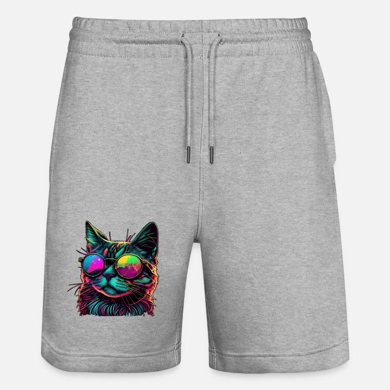 Chat cool - Short de jogging bio TRAINER Stanley/Stella unisexe - gris chiné