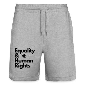 Equality & Human Rights Design - Stanley/Stella Unisex Bio Joggingshorts Trainer  - Grau meliert - Vorne - Nik (191cm) & Marisol (170cm)