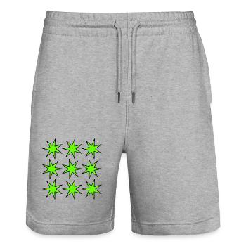 CHRISTMAS. YEAR. ANNIVERSARY. RETIREMENT. FATHER'S DAY - Stanley/Stella Trainer Unisex Organic Jogging Shorts - heather grey - Front - Nik (191cm) & Marisol (170cm)