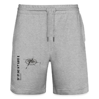 Koordinaten Essen - Stanley/Stella Unisex Bio Joggingshorts Trainer  - Grau meliert - Vorne - Nik (191cm) & Marisol (170cm)