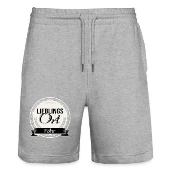 Lieblingsort Föhr - Stanley/Stella Unisex Bio Joggingshorts Trainer  - Grau meliert - Vorne - Nik (191cm) & Marisol (170cm)