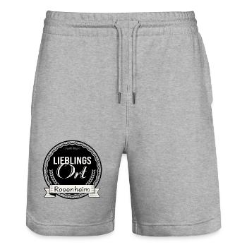 Lieblingsort Rosenheim - Stanley/Stella Unisex Bio Joggingshorts Trainer  - Grau meliert - Vorne - Nik (191cm) & Marisol (170cm)
