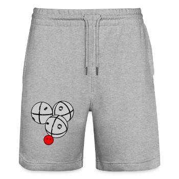 Petanque Kugeln - Stanley/Stella Unisex Bio Joggingshorts Trainer  - Grau meliert - Vorne - Nik (191cm) & Marisol (170cm)