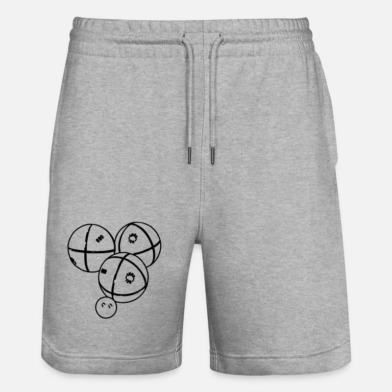 Boules de pétanque - Short de jogging bio TRAINER Stanley/Stella unisexe - gris chiné